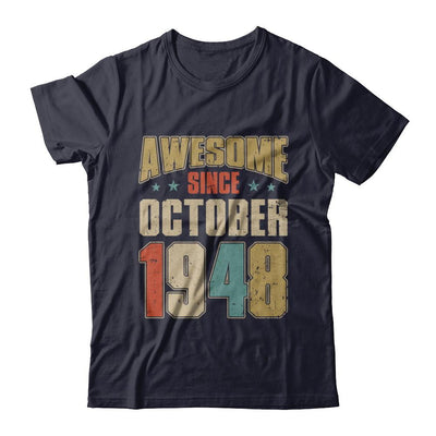 Vintage Retro Awesome Since October 1948 73th Birthday-T-Shirt & Hoodie-Premium T-Shirt-Midnight Navy