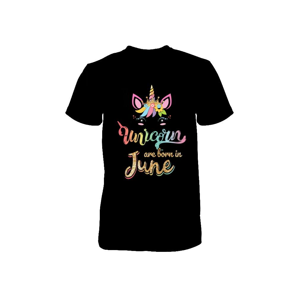 Cute Unicorns Are Born In June Birthday Gift Youth-Youth Shirt-Toddler T-Shirt-Black