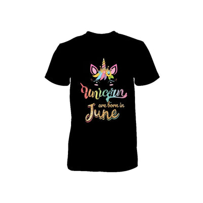 Cute Unicorns Are Born In June Birthday Gift Youth-Youth Shirt-Toddler T-Shirt-Black