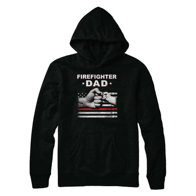 Firefighter Fireman Dad American Flag Fathers Day-T-Shirt & Hoodie-Pullover Hoodie-Black