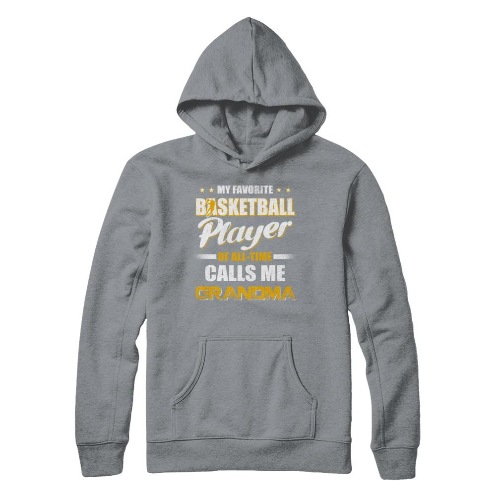 My Favorite Basketball Player Calls Me Grandma Basketball-T-Shirt & Hoodie-Pullover Hoodie-Light Steel