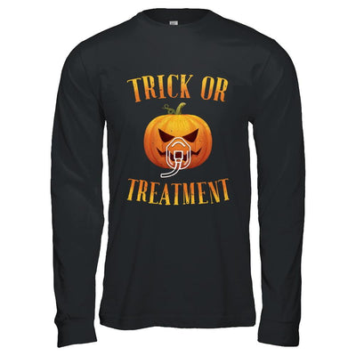 Trick Or Treatment Respiratory Therapist Nurse Halloween-T-Shirt & Hoodie-Long Sleeve T-Shirt-Black