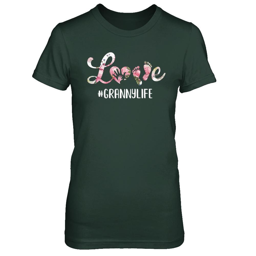 Love Grannylife Matching Grandchild And Granny Gifts-T-Shirt & Hoodie-Women's T-Shirt-Forest Green