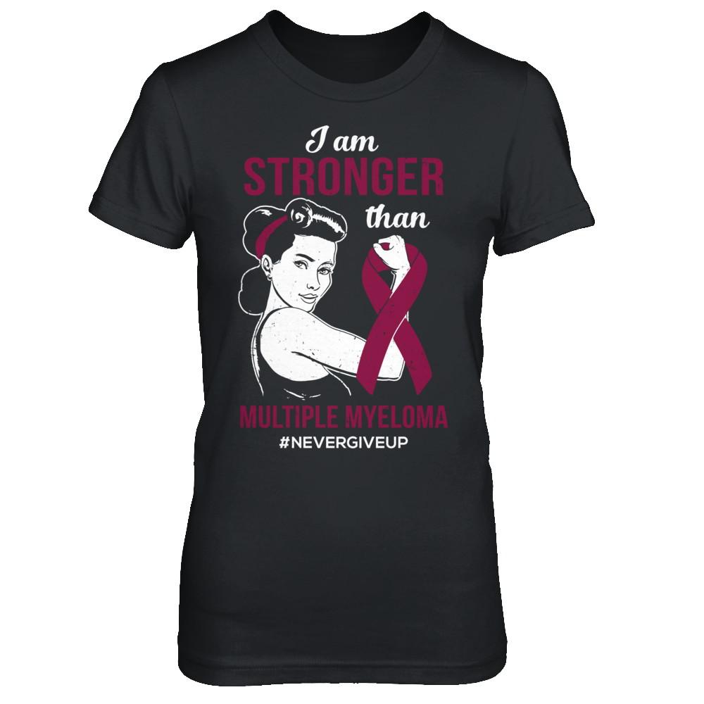 I Am Stronger Than Multiple Myeloma Awareness Support-T-Shirt & Hoodie-Women's T-Shirt-Black