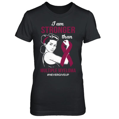 I Am Stronger Than Multiple Myeloma Awareness Support-T-Shirt & Hoodie-Women's T-Shirt-Black