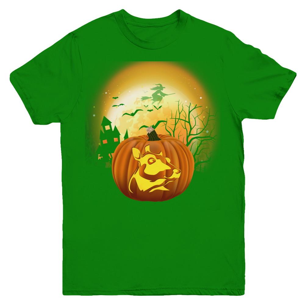 Pumpkin Cow Halloween Human Costume Youth-Youth Shirt-Youth T-Shirt-Irish Green