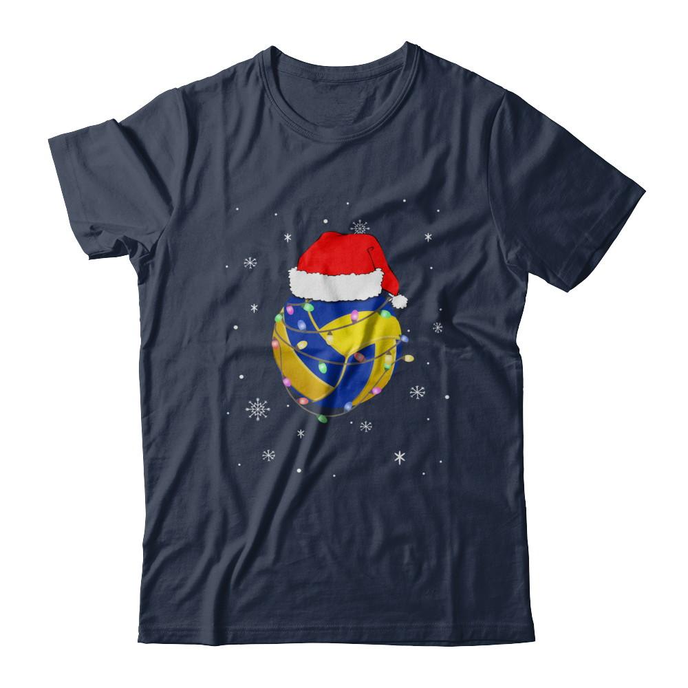 Santa Hat Volleyball Christmas Gifts-T-Shirt & Sweatshirt-Classic T-Shirt-Navy