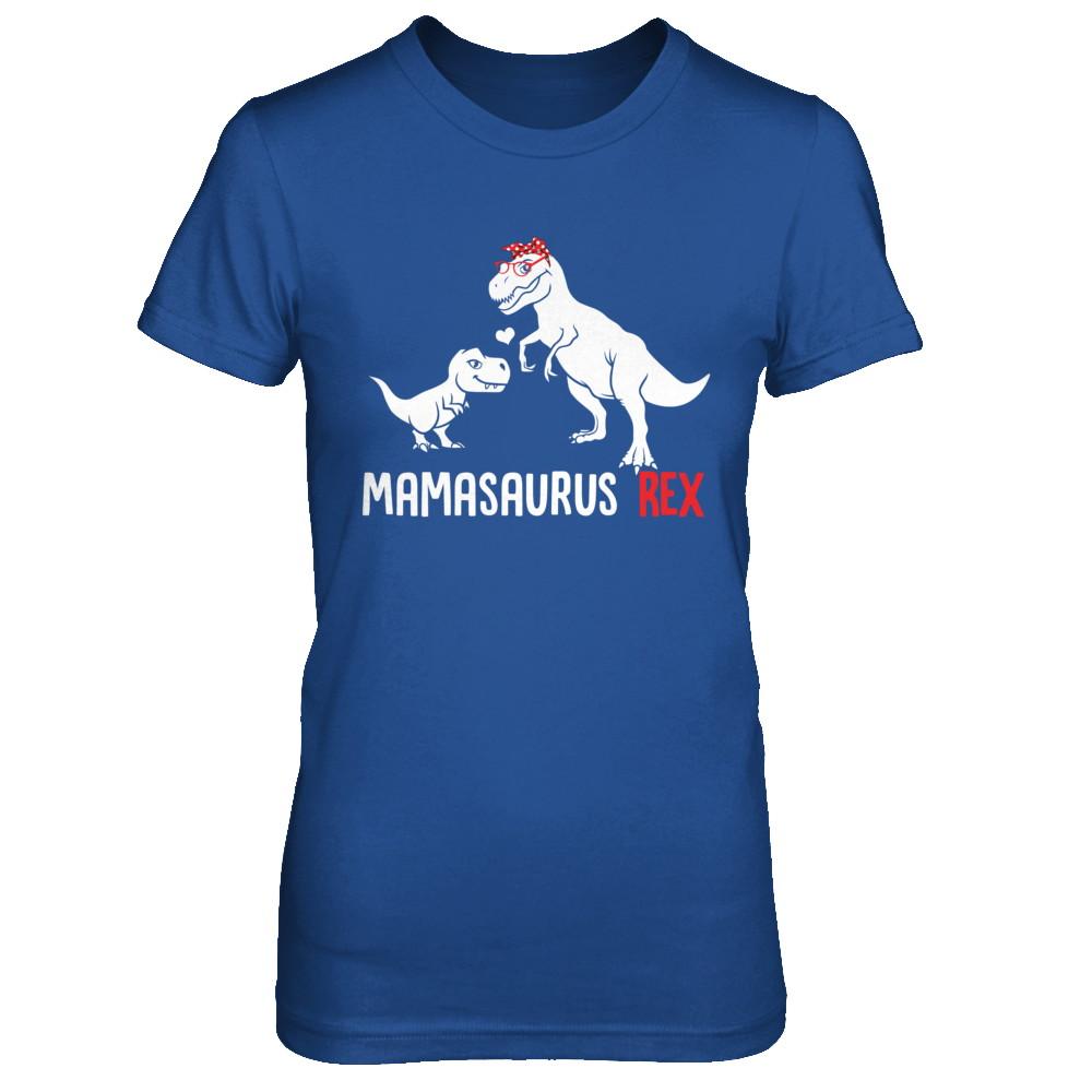 Mama Saurus Mamasaurus T-Rex Dinosaur Gift For Mom-T-Shirt & Hoodie-Women's T-Shirt-Royal