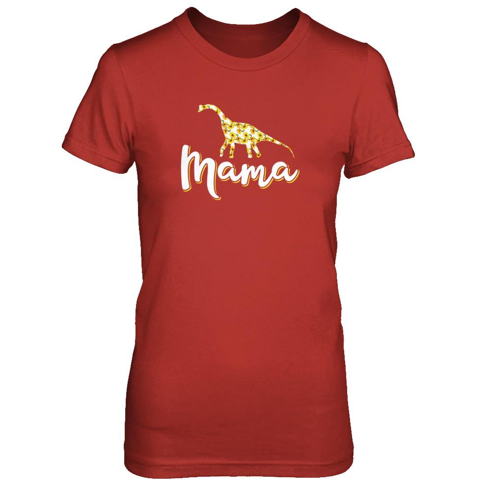 Sunflower Mama Saurus Dinosaur Mothers Day Gift-T-Shirt & Tank Top-Women's T-Shirt-Red