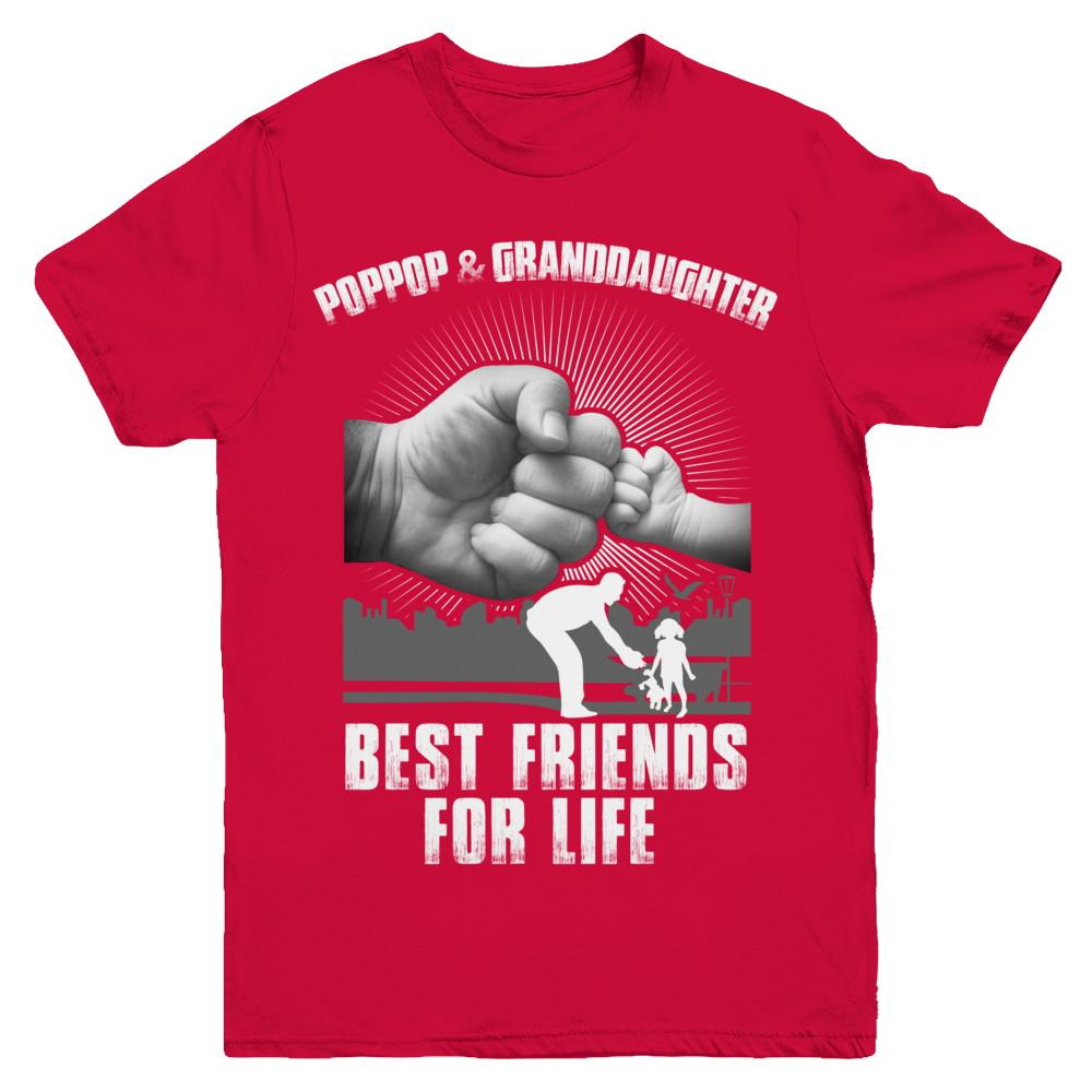 Poppop And Granddaughter Best Friends For Life Youth-Youth Shirt-Youth T-Shirt-Red