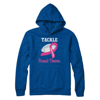 Football Survivor Tackle Pink Breast Cancer Awareness-T-Shirt & Hoodie-Pullover Hoodie-Deep Royal