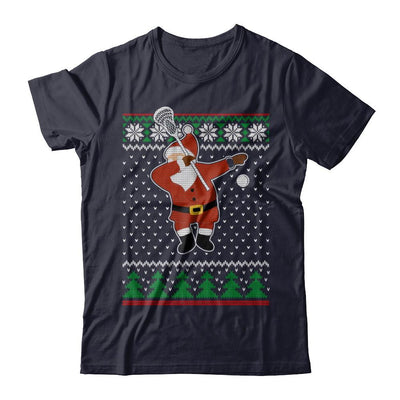 Dabbing Santa Lacrosse Ugly Sweater Christmas-T-Shirt & Sweatshirt-Premium T-Shirt-Midnight Navy