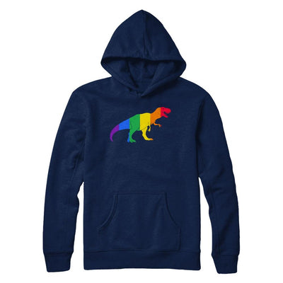 Pride LGBT Dinosaur T REX Gift Rainbow LGBT Gay Lesb-T-Shirt & Hoodie-Pullover Hoodie-Navy