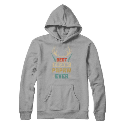 Vintage Best Buckin' PaPaw Ever Deer Hunting-T-Shirt & Hoodie-Pullover Hoodie-Light Steel