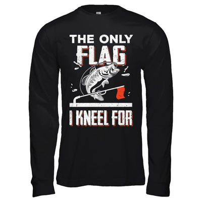 The Only Flag I Kneel For Wahoo ono Fish Fishing-T-Shirt & Hoodie-Long Sleeve T-Shirt-Black