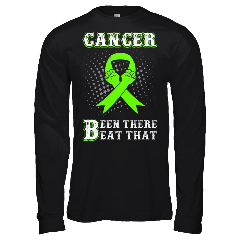 Liver Cancer Been There Beat That Awareness Green Ribbon-T-Shirt & Hoodie-Long Sleeve T-Shirt-Black