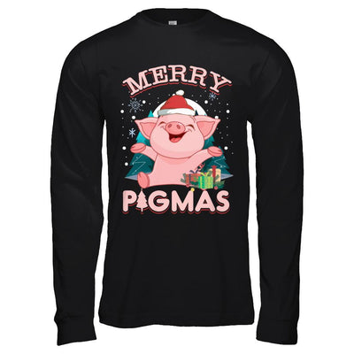 Merry Pigmas Funny Pig-T-Shirt & Hoodie-Long Sleeve T-Shirt-Black