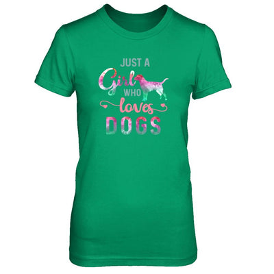 Just A Girl Who Loves Dogs Dog Lover-T-Shirt & Tank Top-Women's T-Shirt-Irish Green