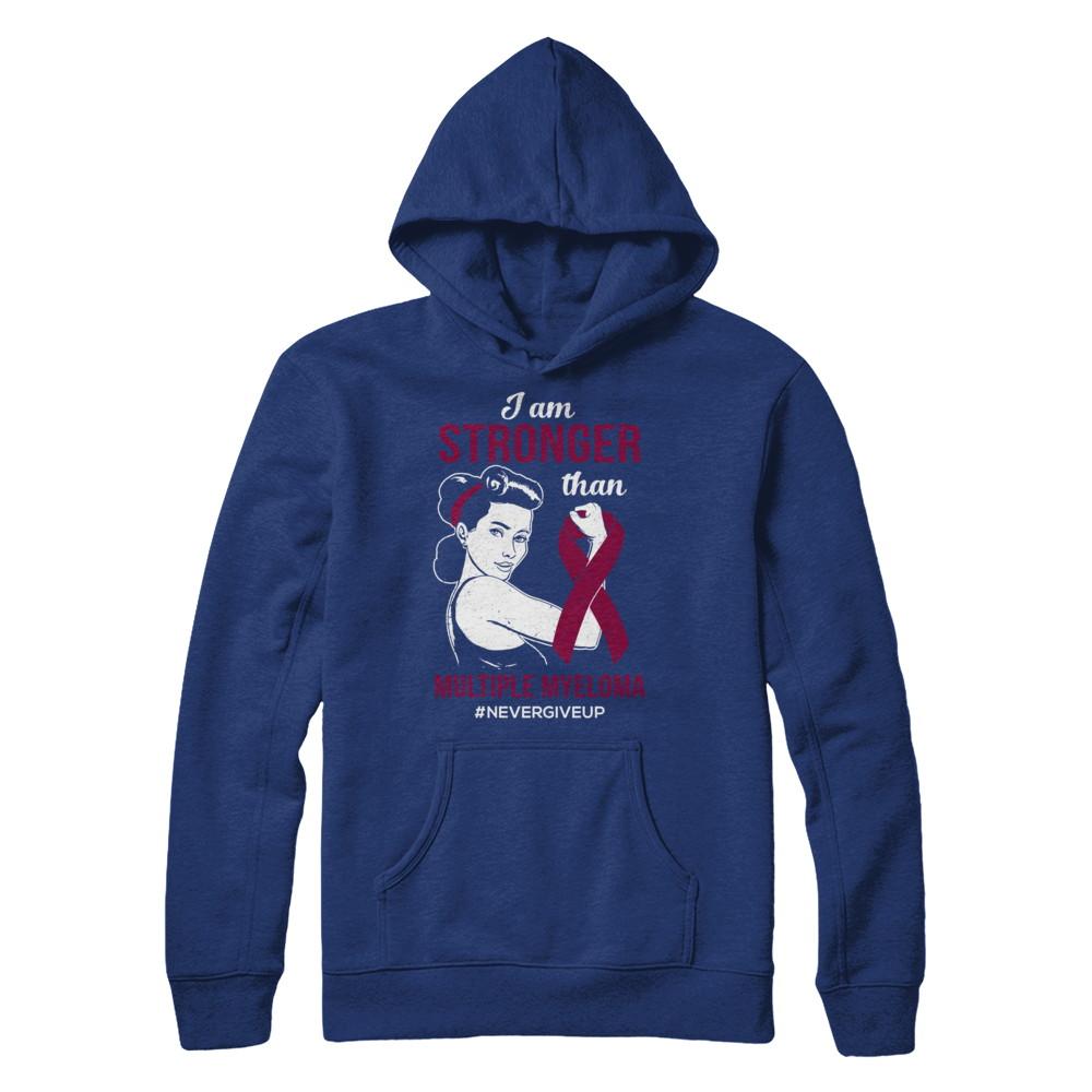 I Am Stronger Than Multiple Myeloma Awareness Support-T-Shirt & Hoodie-Pullover Hoodie-Deep Royal