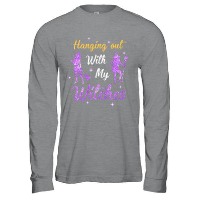 Hanging Out With My Witches Funny Halloween Witch-T-Shirt & Hoodie-Long Sleeve T-Shirt-Sport Grey