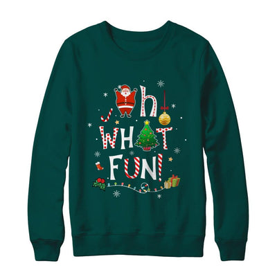 Oh What Fun Christmas Tree Funny Xmas-T-Shirt & Sweatshirt-Crewneck Sweatshirt-Deep Forest
