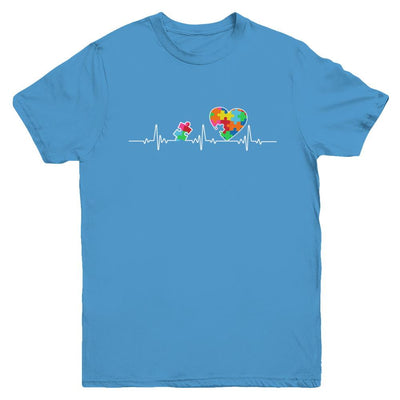 Autism Puzzle Heartbeat Autism Awareness Youth-Youth Shirt-