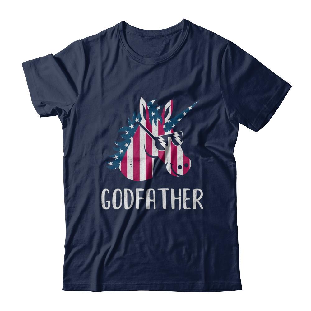 Patriotic Godfather Unicorn Americorn 4Th Of July-T-Shirt & Hoodie-Classic T-Shirt-Navy