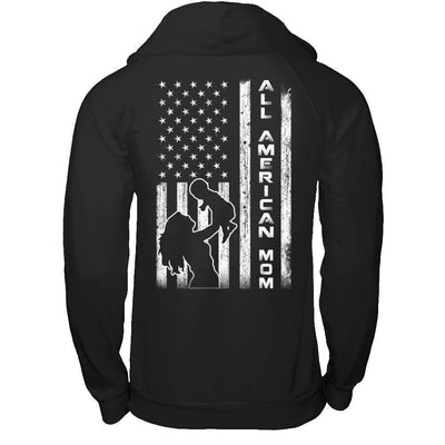 All American Mom Flag-T-Shirt & Hoodie-Pullover Hoodie-Black