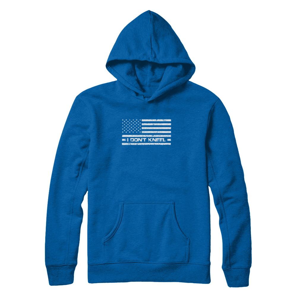 I Don't Kneel Us Flag-T-Shirt & Tank Top-Pullover Hoodie-Royal