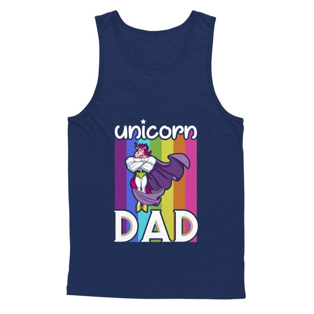 Funny Unicorn Dad-T-Shirt & Hoodie-Unisex Tank-Navy
