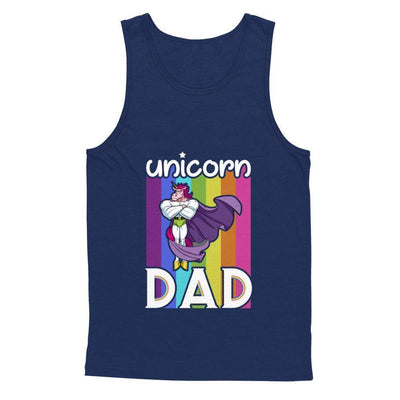 Funny Unicorn Dad-T-Shirt & Hoodie-Unisex Tank-Navy