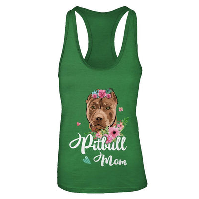 Pit bull Mom Funny Dog Mom Gift Idea-T-Shirt & Tank Top-Women's Ideal Racerback Tank-Kelly Green