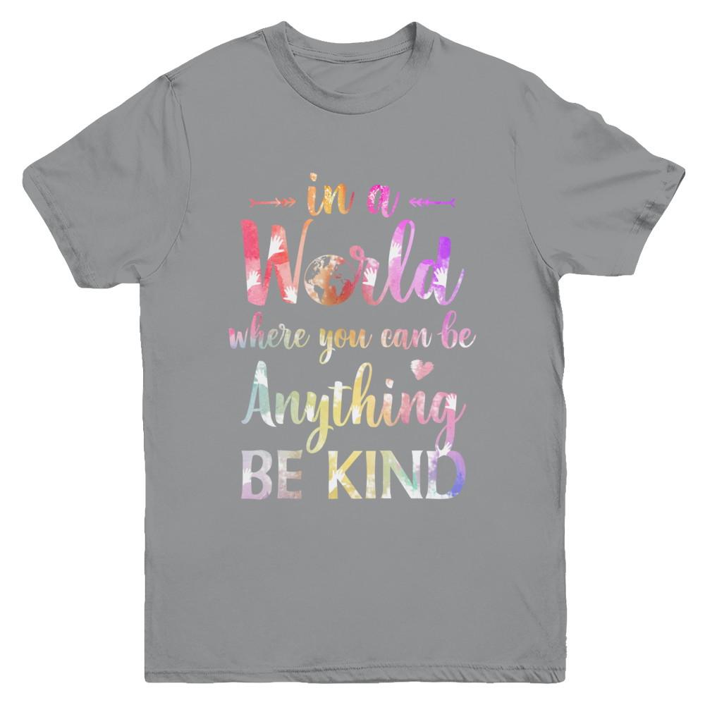 Autism In A World Where You Can Be Anything Be Kind Youth-Youth Shirt-Youth T-Shirt-Sport Grey