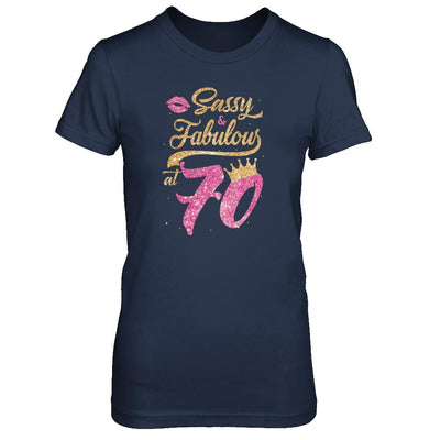 Sassy And Fabulous At 70th 1951 Birthday Gift-T-Shirt & Tank Top-Women's T-Shirt-Navy