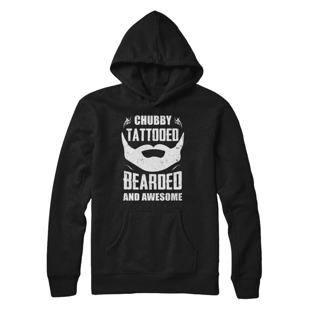 Chubby Tattooed Bearded And Awesome Tattoos-T-Shirt & Hoodie-Pullover Hoodie-Black