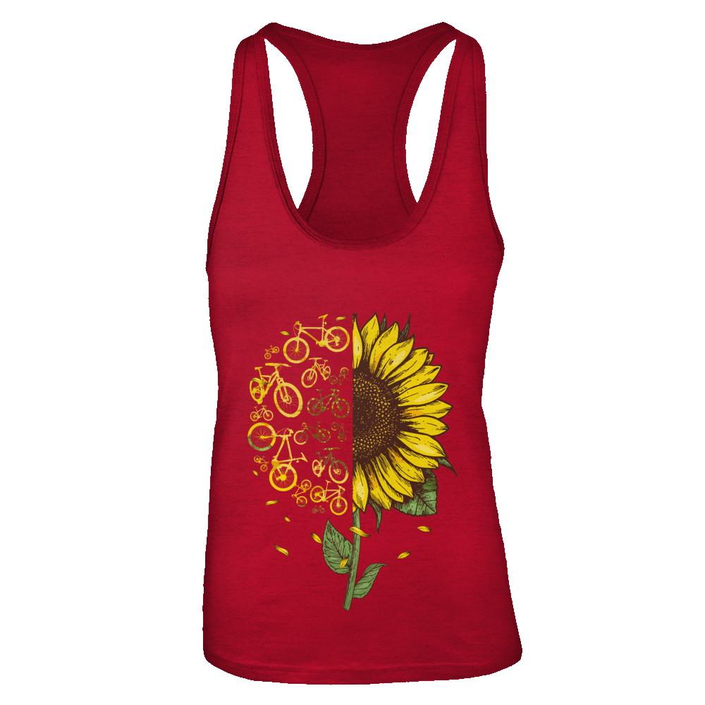 Sunflower Cycling Cycle-T-Shirt & Tank Top-Women's Ideal Racerback Tank-Red