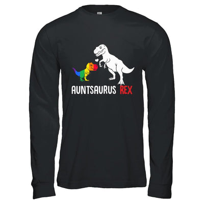 Aunt Saurus Auntsaurus T-Rex Dinosaur LGBT Support-T-Shirt & Hoodie-Long Sleeve T-Shirt-Black