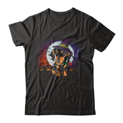 Cute Halloween Dachshund Puppy Pumpkins-T-Shirt & Sweatshirt-Premium T-Shirt-Black