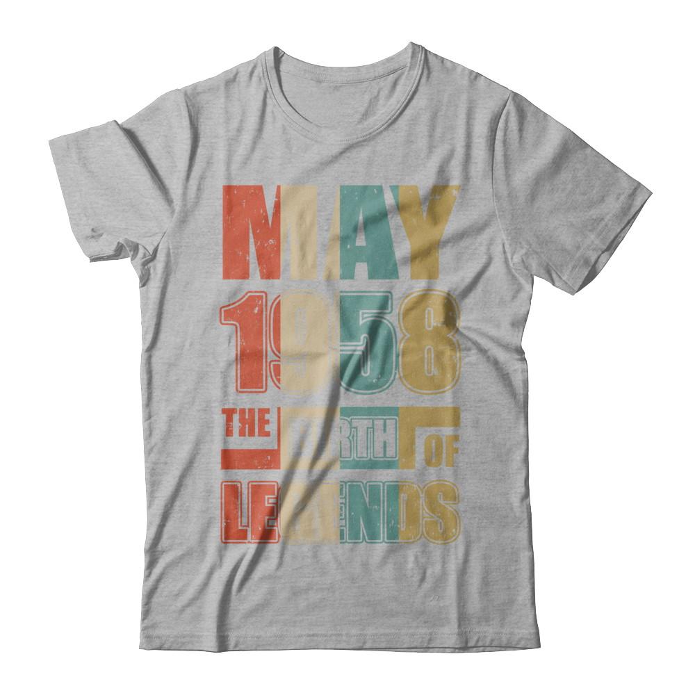 Vintage Retro May 1958 Birth Of Legends 63th Birthday-T-Shirt & Hoodie-Premium T-Shirt-Heather Gray