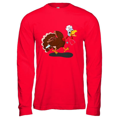 Nurse Turkey Funny Thanksgiving Day-T-Shirt & Hoodie-Long Sleeve T-Shirt-Red