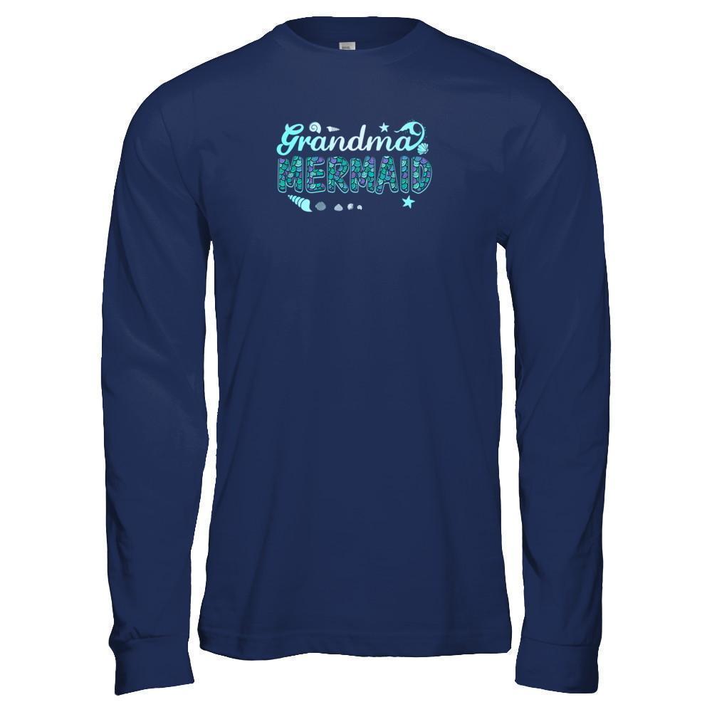 Grandma Mermaid-T-Shirt & Tank Top-Long Sleeve T-Shirt-Navy