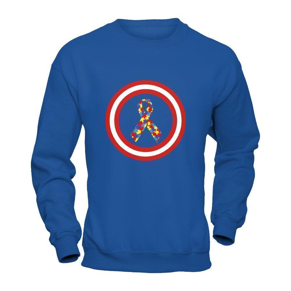 Captain Autism Awareness-T-Shirt & Hoodie-Crewneck Sweatshirt-Royal
