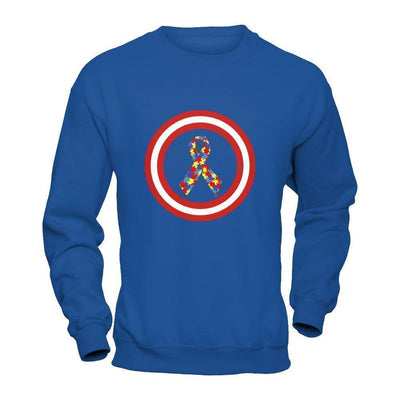 Captain Autism Awareness-T-Shirt & Hoodie-Crewneck Sweatshirt-Royal