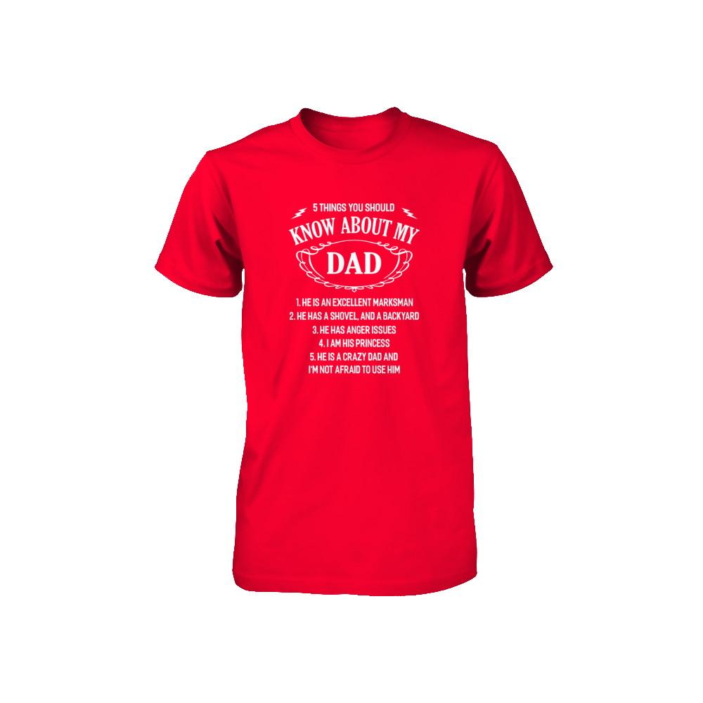 5 Things You Should Know About My Dad Youth-Youth Shirt-Youth T-Shirt-Red