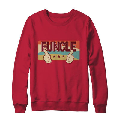 Vintage Retro Funcle Funny Uncle Only Cooler-T-Shirt & Sweatshirt-Crewneck Sweatshirt-Red