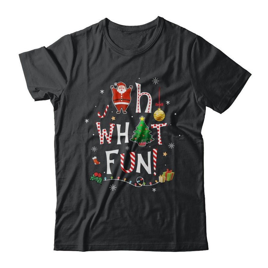 Oh What Fun Christmas Tree Funny Xmas-T-Shirt & Sweatshirt-Classic T-Shirt-Black