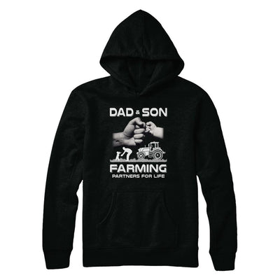 Farmer Dad And Son Farming Partners For Life Fathers Day-T-Shirt & Hoodie-Pullover Hoodie-Black