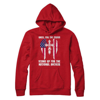 Kneel For The Cross Stand Up For The National Anthem-T-Shirt & Hoodie-Pullover Hoodie-Red