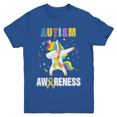 Inspirational Autism Awareness Unicorn Support Youth-Youth Shirt-Youth T-Shirt-Royal