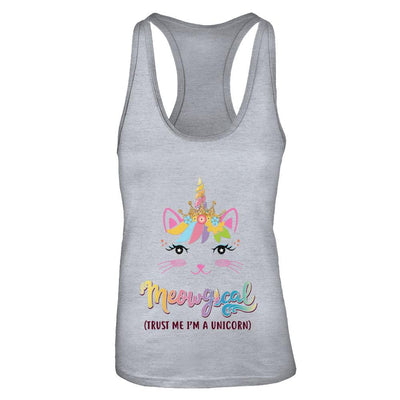 Caticorn Kittycorn Rainbow Meowgical Cat Unicorn Cute-T-Shirt & Tank Top-Women's Ideal Racerback Tank-Heather Grey
